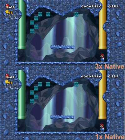New Super Mario Bros 1080p 3x vs 1x Image 01