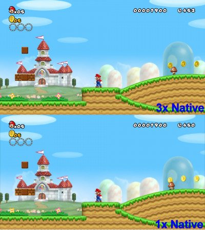 New Super Mario Bros 1080p 3x vs 1x Image 02