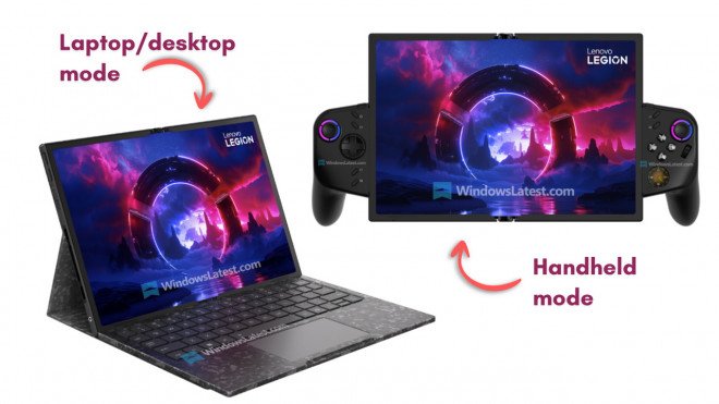 Legion Go Fold Concept: Διαρροή μαρτυρά ένα νέο foldable gaming handheld Windows laptop από τη Lenovo